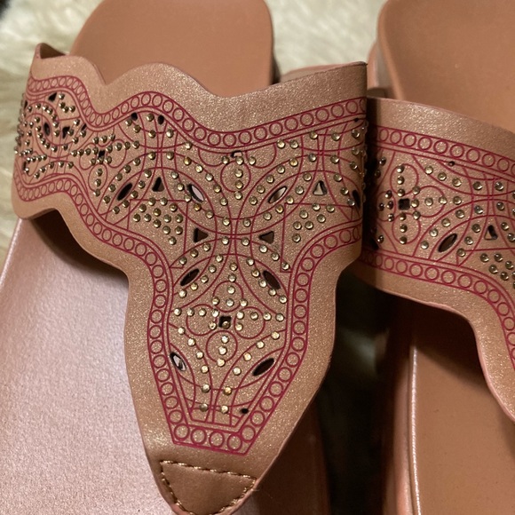 PLATFORM FLIP FLOP SOFT WEDGE BOHEMIAN THONG SANDALS, HIPPIE, CHICS, WOMEN - Picture 2 of 13